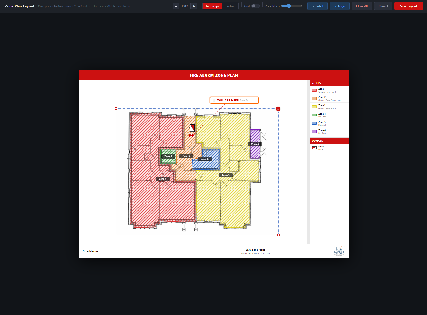 Easy Zone Plans in use